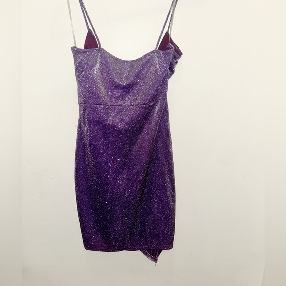 Bodycon Purple Sparkly Dress - Picture 3 of 4